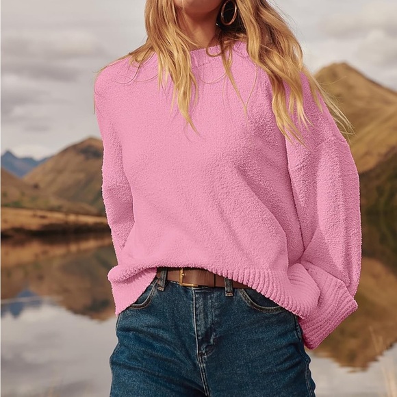 LOGENE Women's Oversized Sweater Crewneck Long Sleeve Soft Fuzzy Knit Size: S - Picture 5 of 12